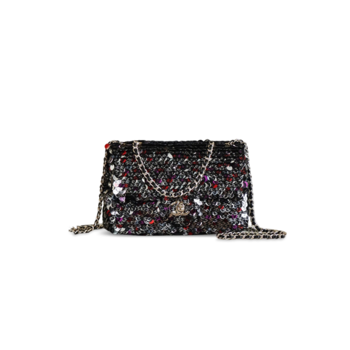 CHANEL MASTER 26C MINI CLASSIC FLAP SEQUIN BAG AS1116 (20*14*8cm)